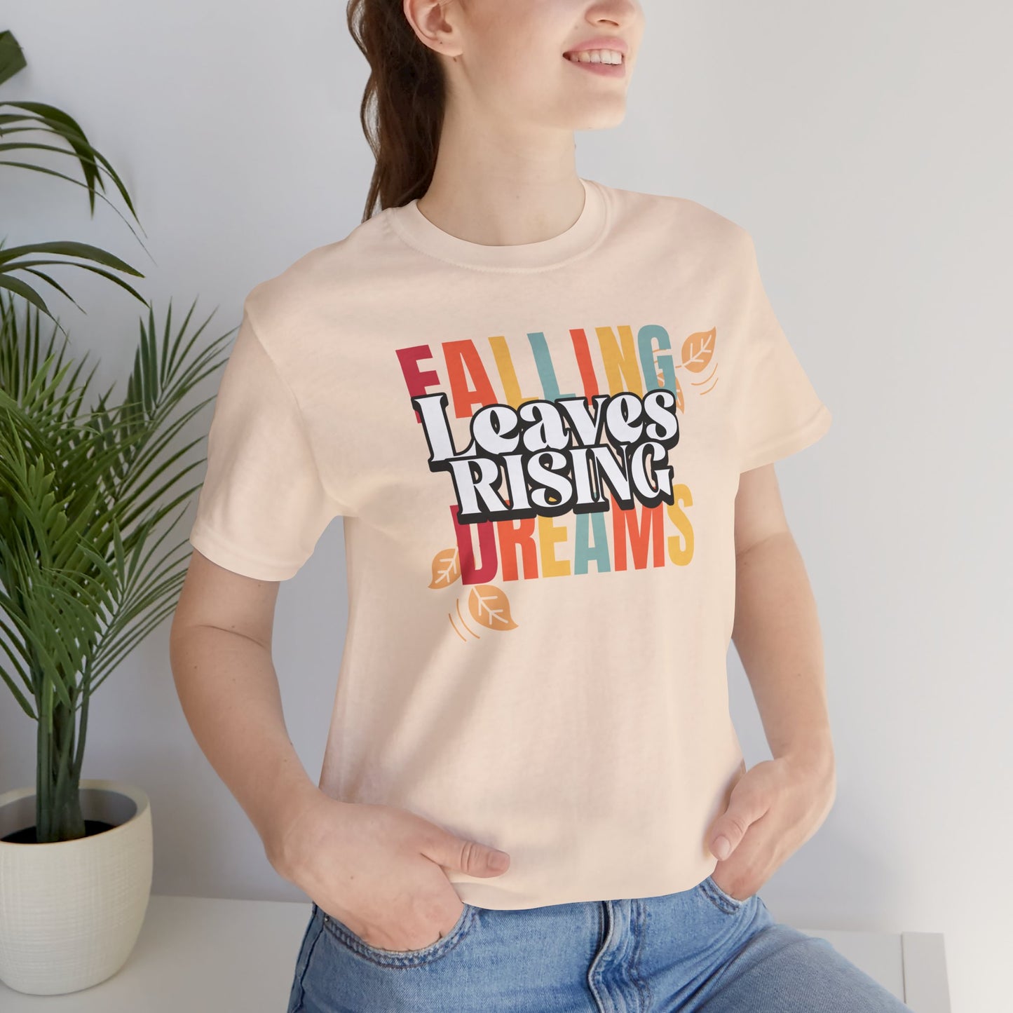 Fall Inspiration Tee, Autumn T-Shirt, Cozy Unisex Shirt, Seasonal Gift, Dreamers & Nature Lovers, Falling Leaves Design