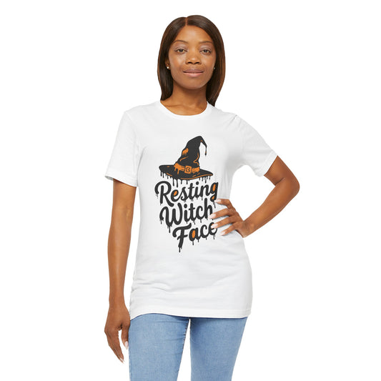 Resting Witch Face T-Shirt, Halloween Tee, Unisex Graphic Top, Spooky Shirt, Artsy Halloween Apparel, Fun Gift for Witches
