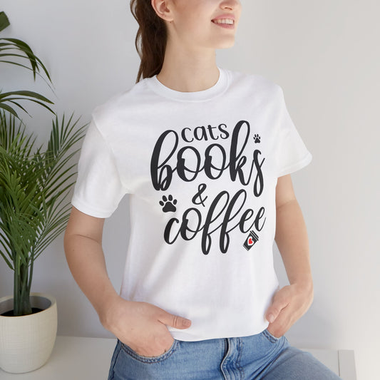 Cute Cat Books and Coffee Tee, Unisex Jersey Short Sleeve Shirt for Cat Lovers, Reading Enthusiasts, Perfect Gift for Bookworms, Cozy [...]