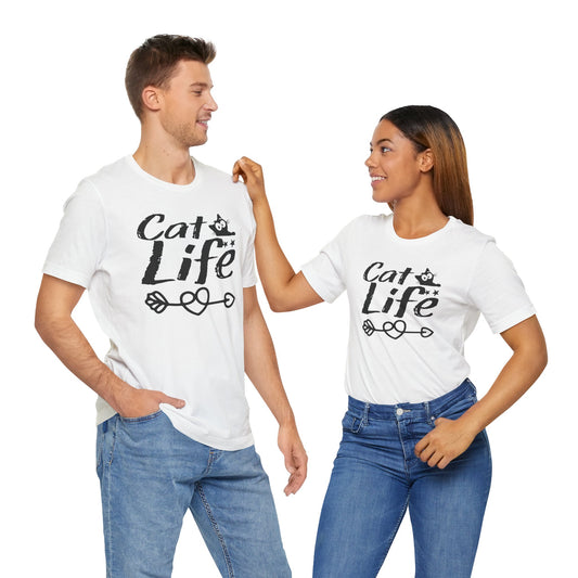 Cat Life Unisex Tee, Perfect Gift for Cat Lovers, Pet Lover T-Shirt, Casual Wear for Animal Lovers, Gifts for Birthdays and Holidays