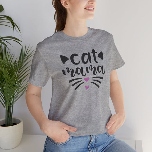 Cat Mama Unisex Jersey Tee | Cute Cat Lover Shirt, Pet Mom Gift, Animal Lover Apparel, Casual Outfit, Birthday Gift