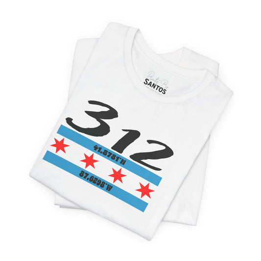 Chicago 312 Unisex Tee, Casual Wear, Graphic T-Shirt, Gift for Him/Her, City Pride Shirt, Perfect for Everyday