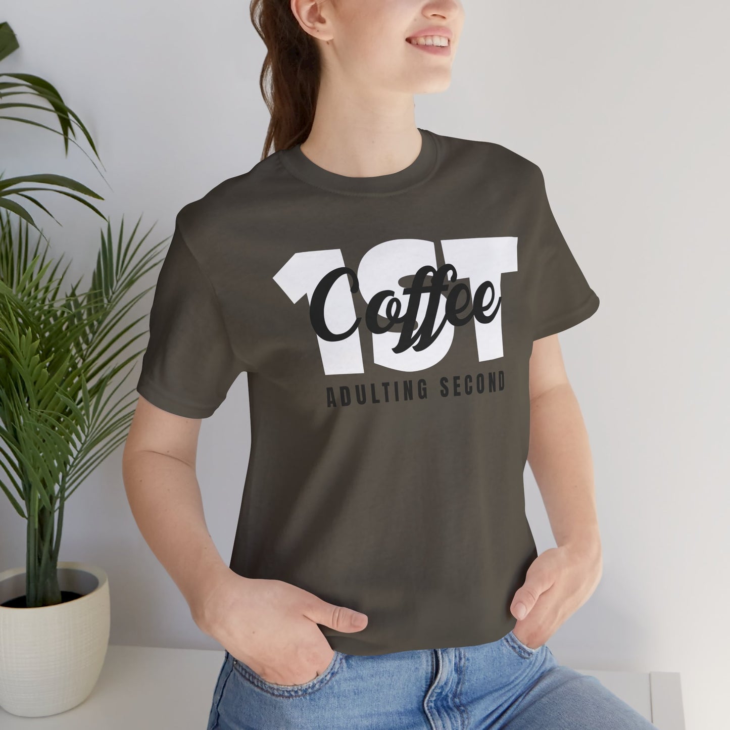 Coffee First Unisex Tee - Perfect Gift for Coffee Lovers, Casual Wear, Birthday Gift, Funny Tee, Everyday Comfort