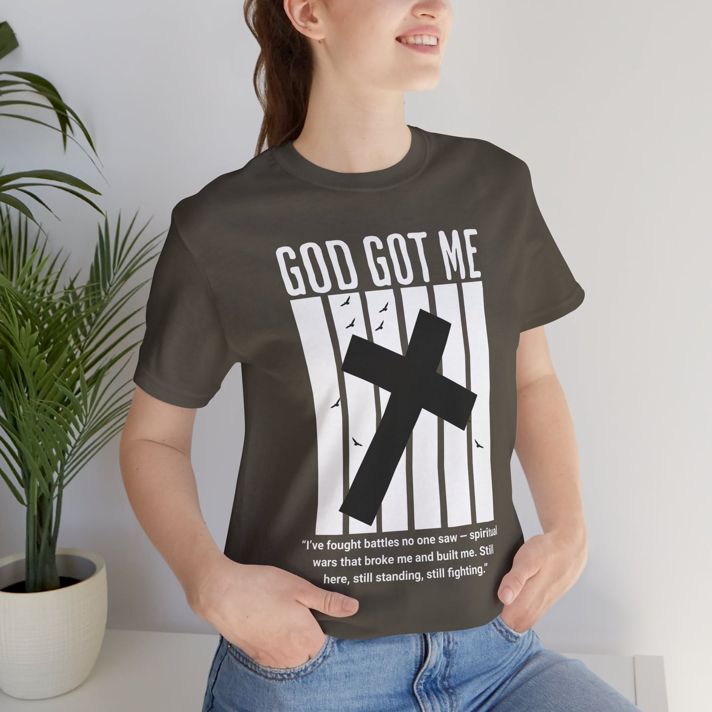 Faith-Inspired Short Sleeve Tee, God Got Me T-Shirt, Spiritual Shirt, Encouraging Apparel, Christian Gift, Inspirational Wear