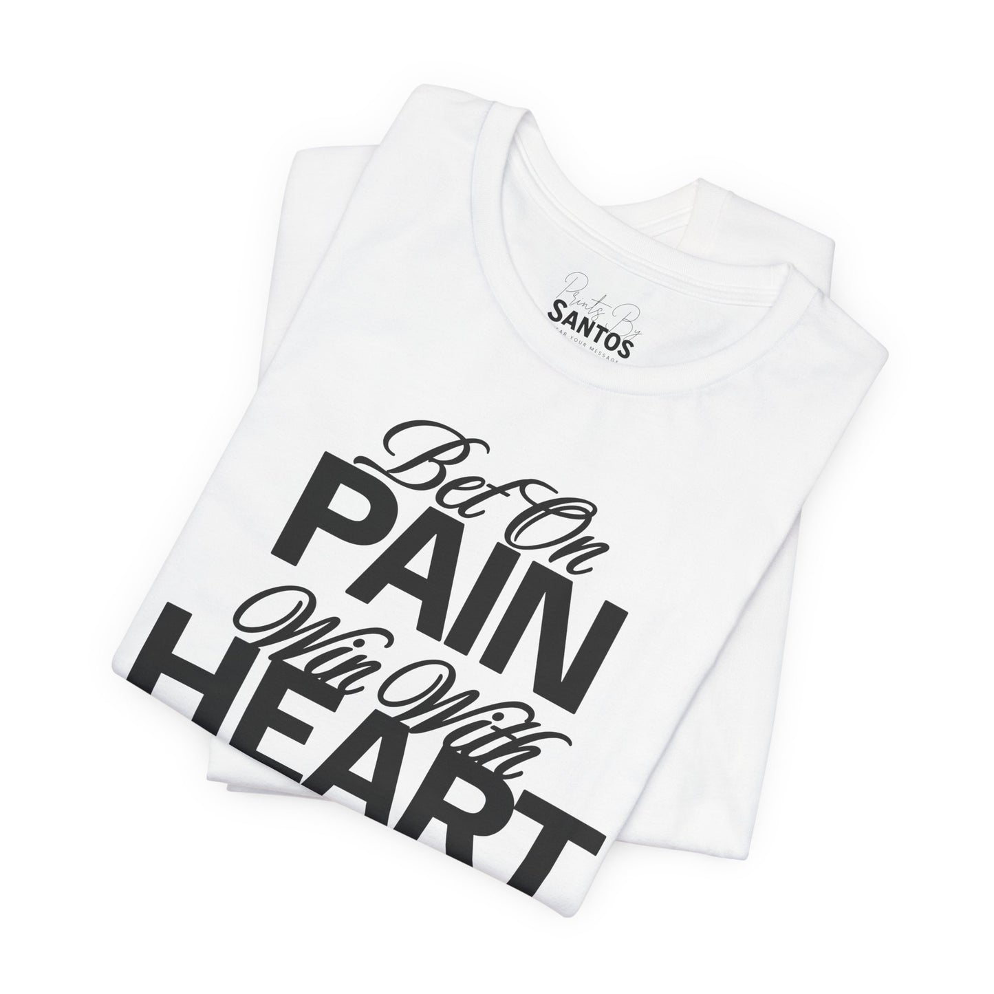 Inspirational Unisex Jersey Tee - "Bet On Pain Win With Heart" - Motivational Shirt, Gift for Fitness Lovers, Self-Care Apparel, [...]
