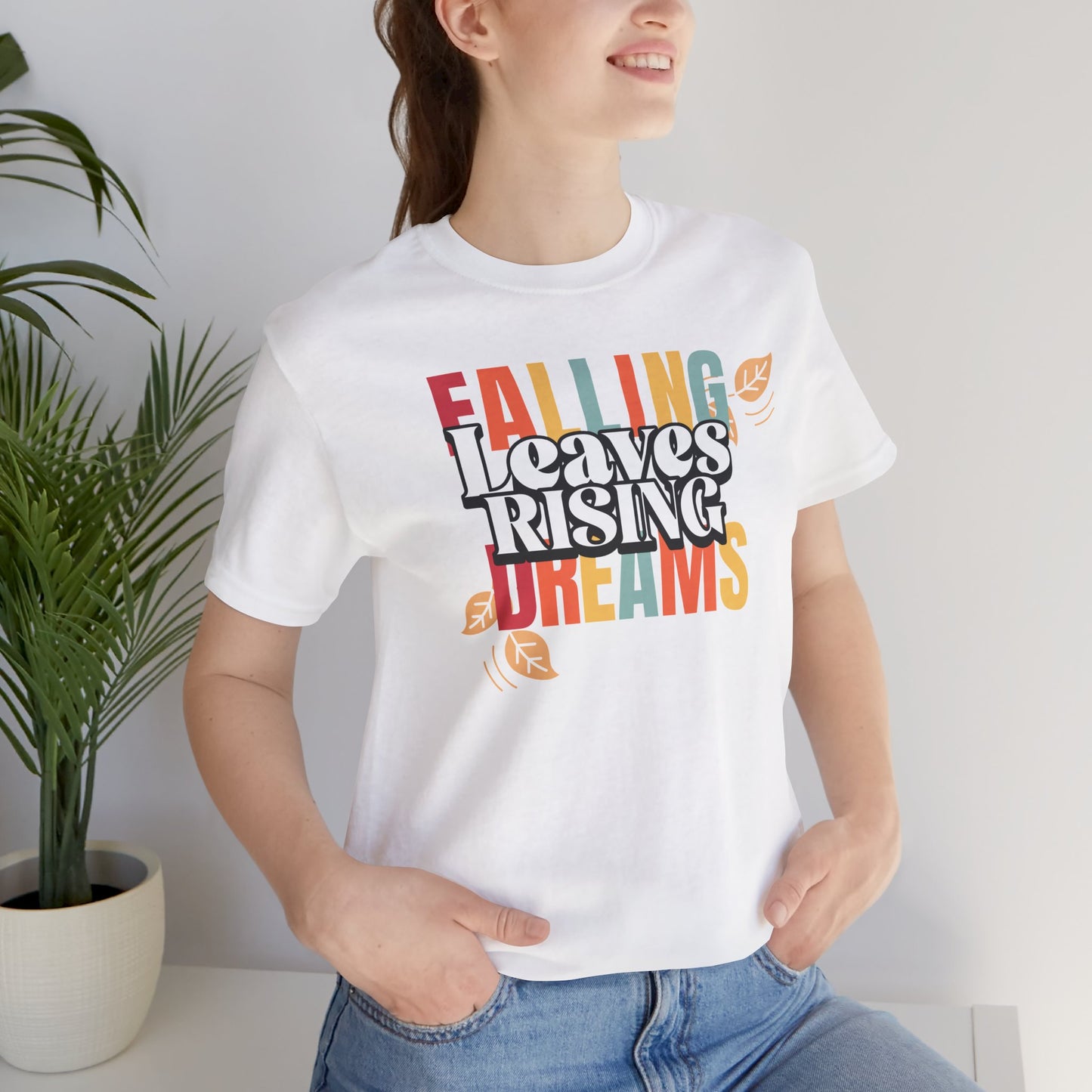 Fall Inspiration Tee, Autumn T-Shirt, Cozy Unisex Shirt, Seasonal Gift, Dreamers & Nature Lovers, Falling Leaves Design