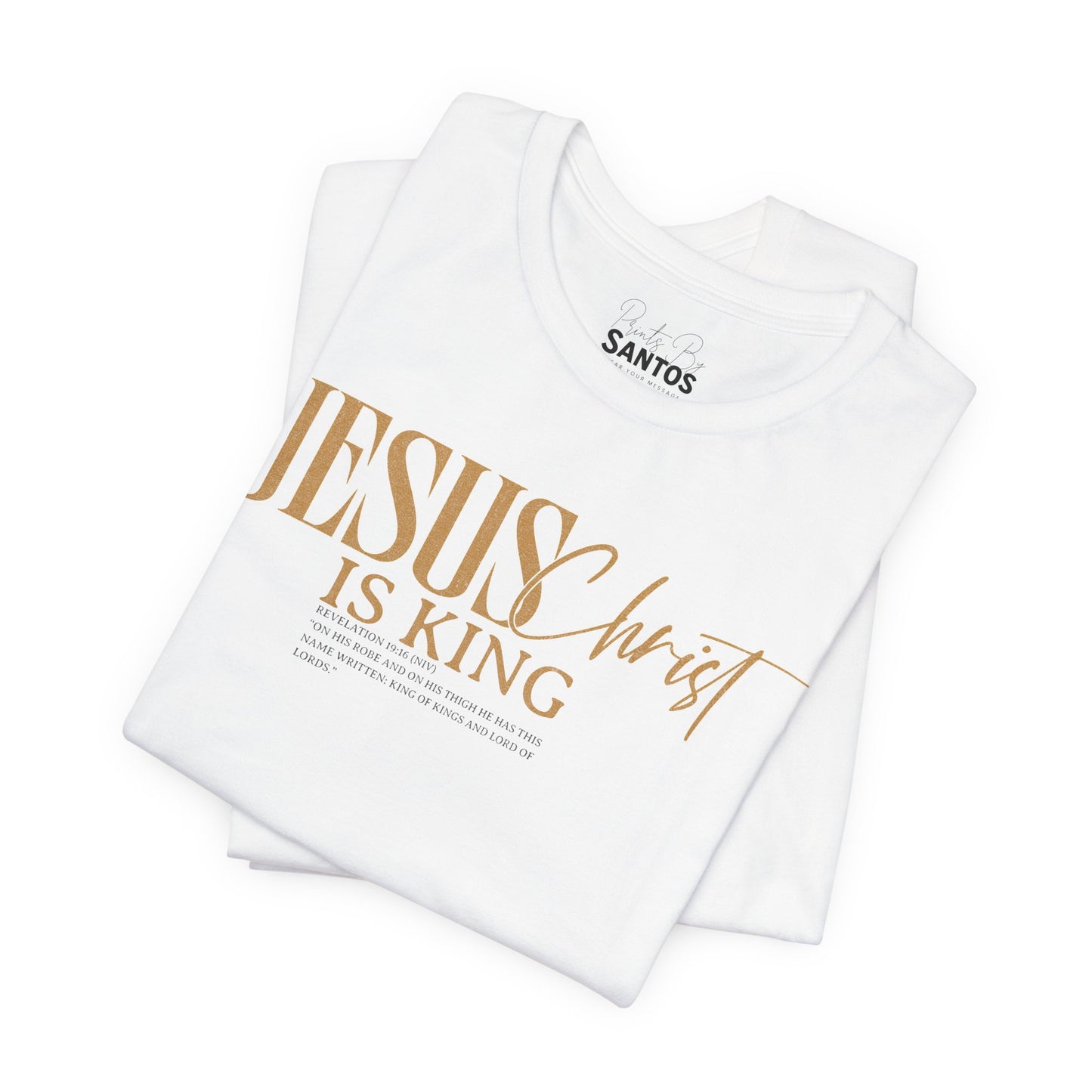 Faith-Inspired Short Sleeve Tee, Christian T-shirt, JESUS is KING Shirt, Unisex Spiritual Apparel, Gift for Believers