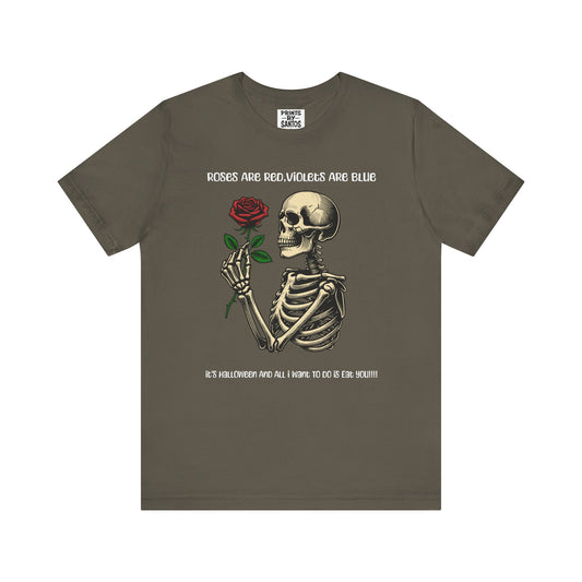 Halloween Skeleton Tee, Unisex Shirt, Spooky Gift, Funny Halloween T-Shirt, Skull Design, Gothic Style, Halloween Party Clothing