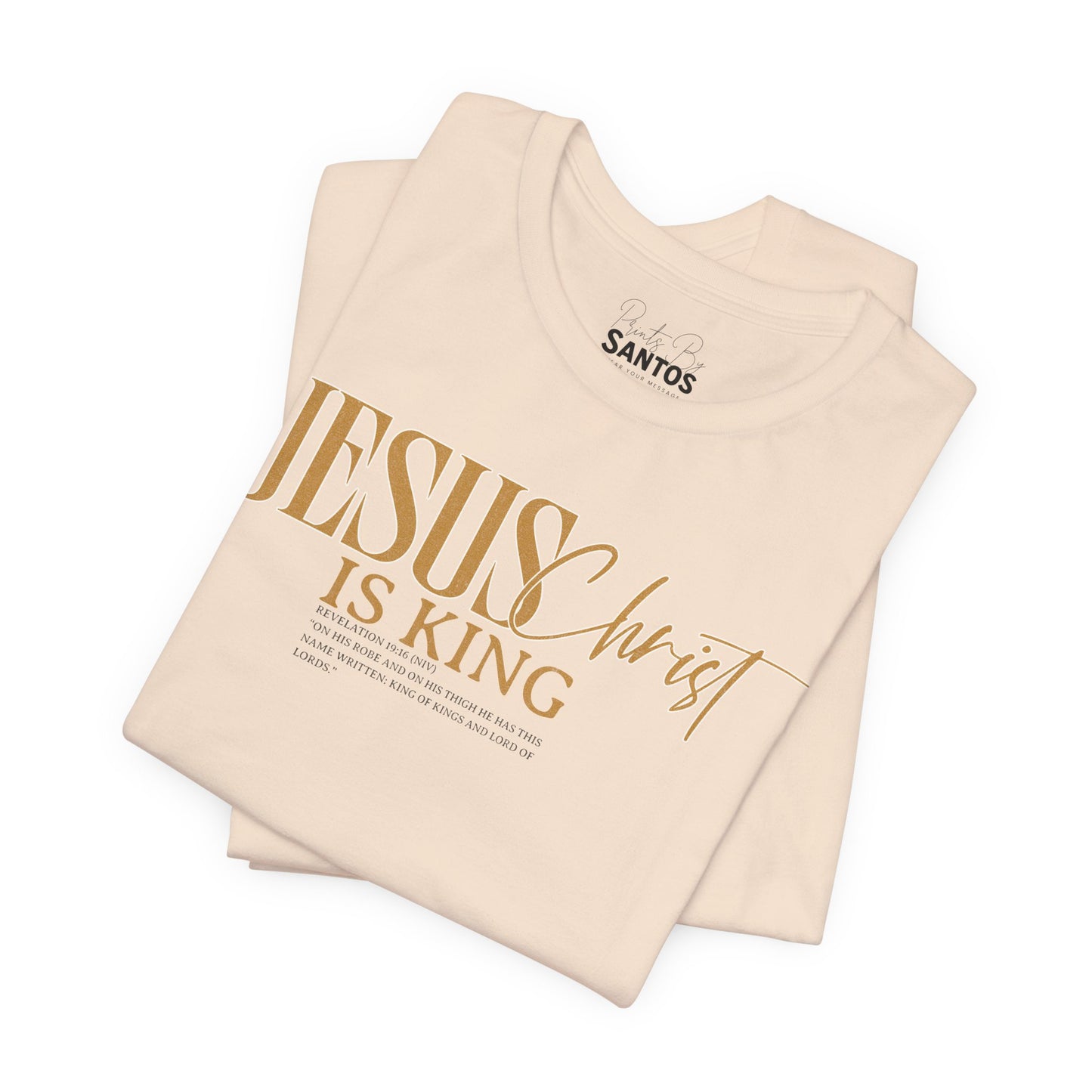 Faith-Inspired Short Sleeve Tee, Christian T-shirt, JESUS is KING Shirt, Unisex Spiritual Apparel, Gift for Believers