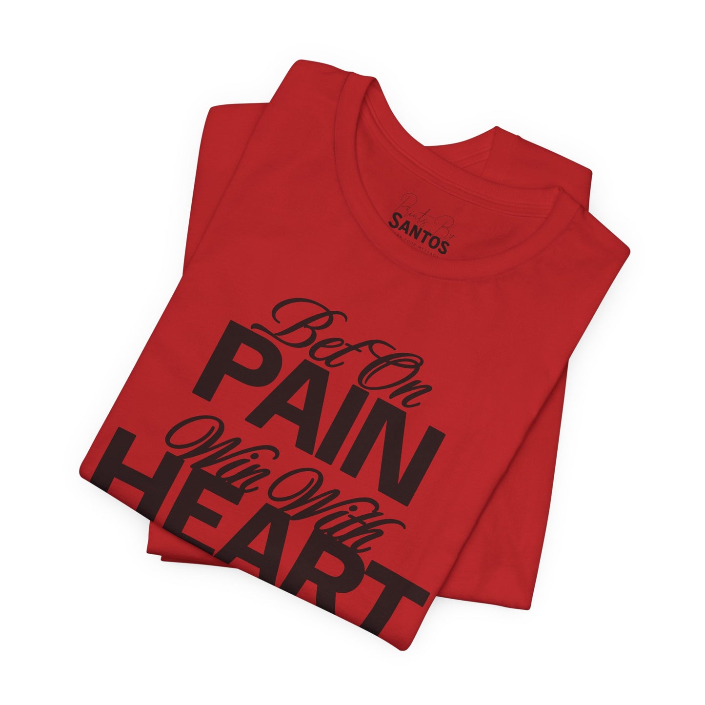 Inspirational Unisex Jersey Tee - "Bet On Pain Win With Heart" - Motivational Shirt, Gift for Fitness Lovers, Self-Care Apparel, [...]